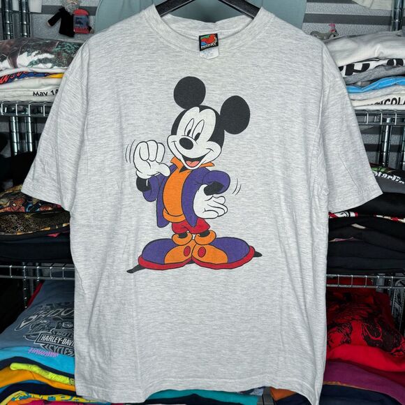 MBM Unlimited Other - Vintage 90s Mickey Mouse T Shirt L Disney Cartoon Promo Disneyland World Gray